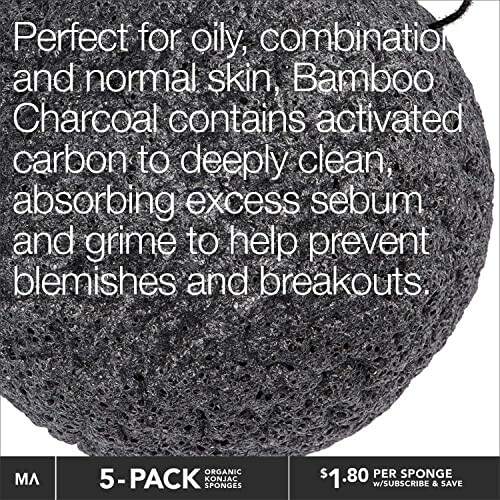 Bamboo charcoal sponge for deep cleaning and preventing breakouts.