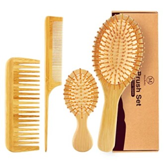 MoyRetty Bamboo Hair Brush Comb Set