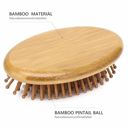 Bamboo hair brush with natural texture and pintail ball.