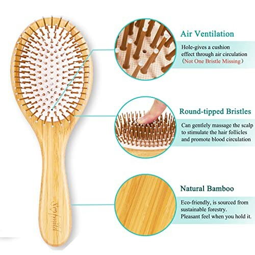 Sofmild Bamboo Paddle Hair Brush Set