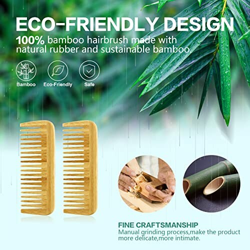 Eco-friendly bamboo hairbrush with fine craftsmanship and sustainable materials.