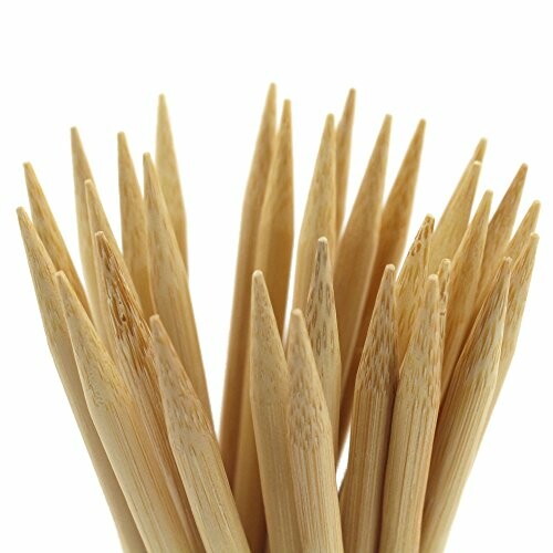 Close-up of bamboo skewers with pointed ends.