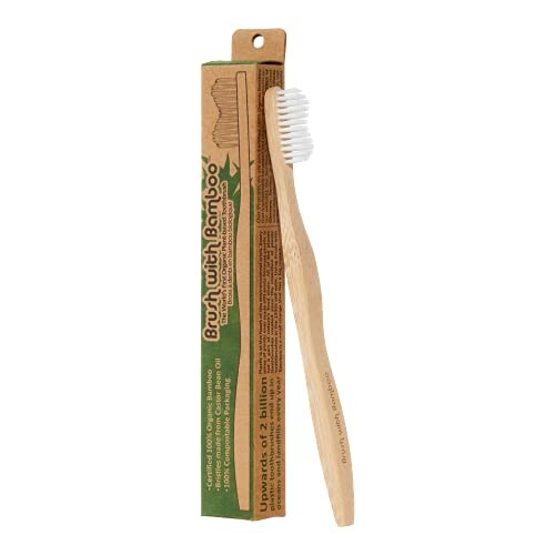 Bamboo toothbrush with cardboard packaging