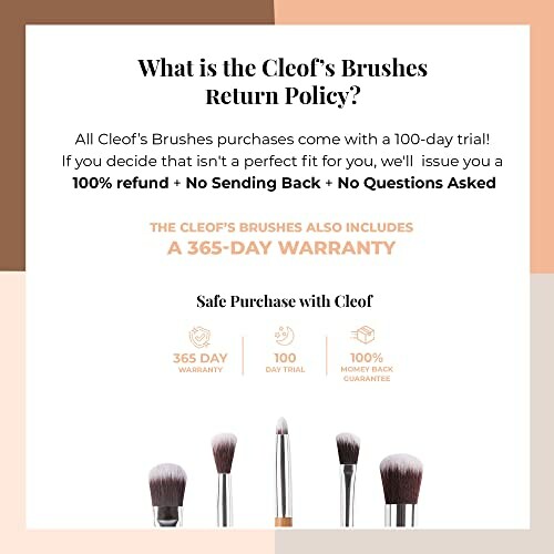 Cleof's Brushes return policy with 100-day trial and warranty details.