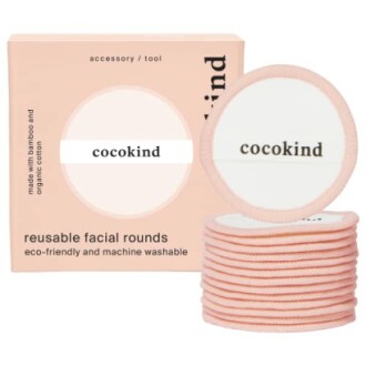 Cocokind reusable facial rounds with packaging.