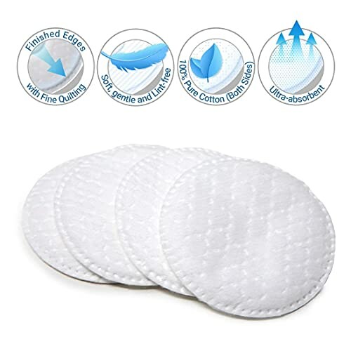 Ultra-absorbent cotton pads with fine quilting and soft edges.