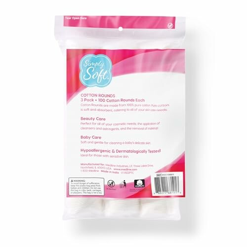 Simply Soft cotton rounds package, 300 count