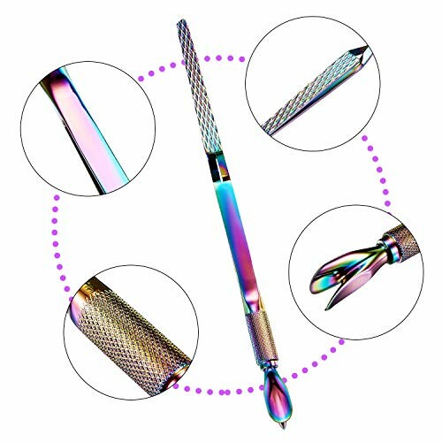 Dual-ended nail tool with close-up details