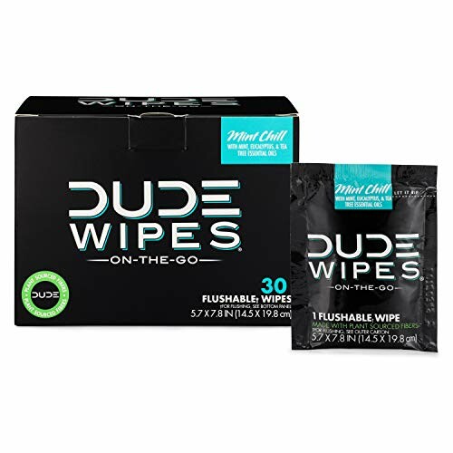 Dude Wipes Mint Chill packaging with flushable wipes.