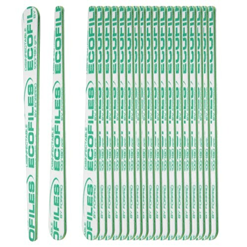 Set of eco-friendly nail files in green and white design