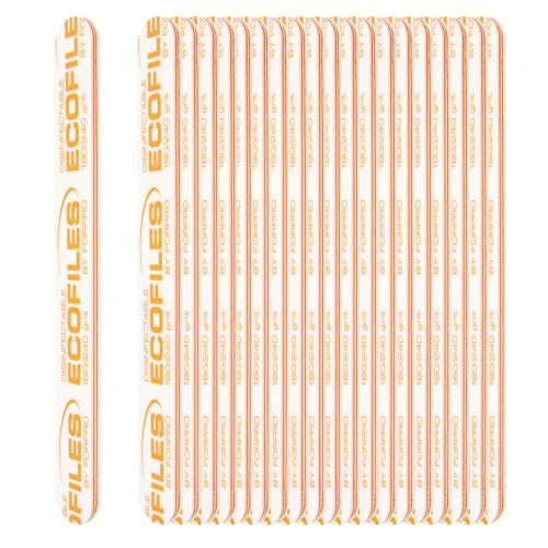 Set of eco-friendly nail files with orange text.