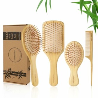 Bamboo Hair Brush and Comb Set