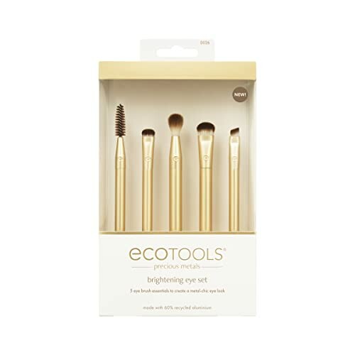 EcoTools brightening eye set with five makeup brushes in a package.