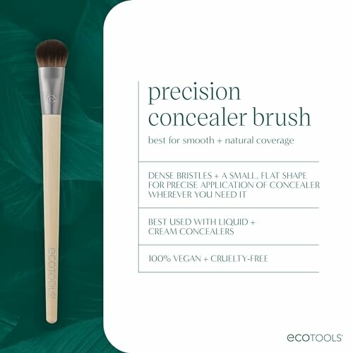 EcoTools precision concealer brush with dense bristles for smooth coverage