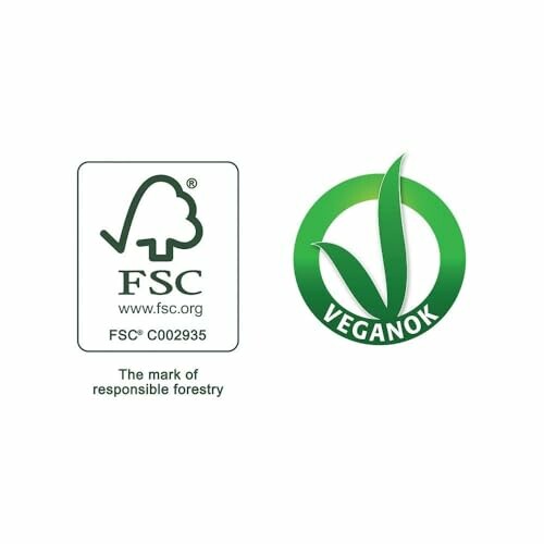 FSC and VeganOK certification logos