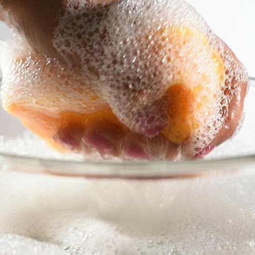 Hand washing with soapy foam.