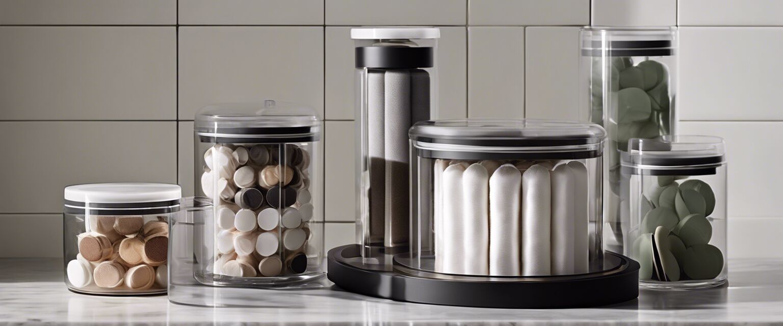 Storage for reusable cotton rounds in a stylish container