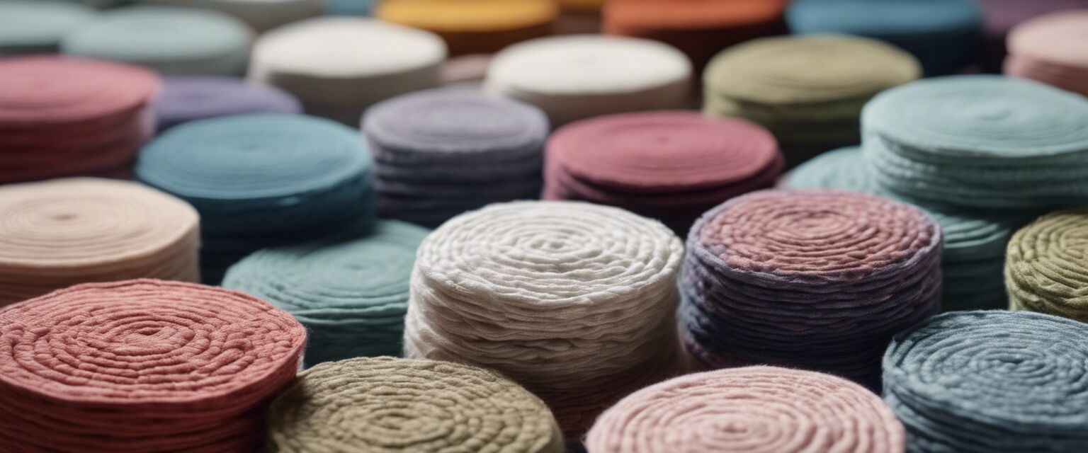 Close-up of reusable cotton rounds in various materials