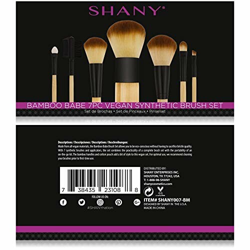 SHANY Bamboo Babe 7-piece vegan synthetic brush set with packaging details