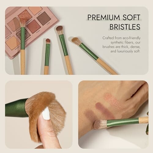 Eco-friendly makeup brushes with premium soft bristles and color palette.