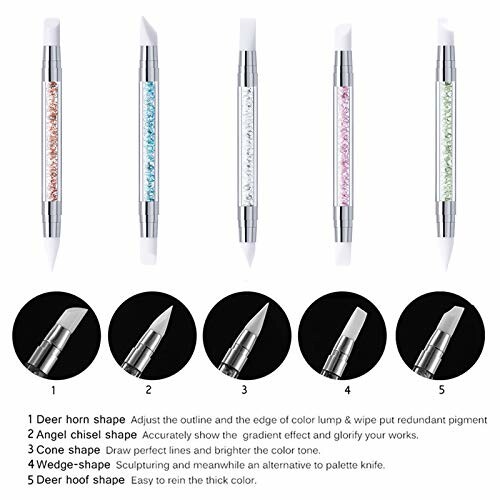 5 Pcs Dual Tipped Silicone Nail Tools