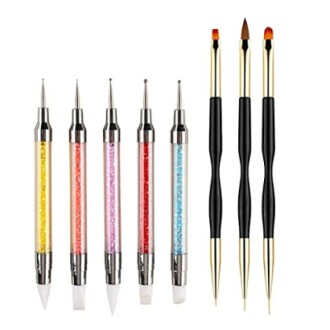 FULINJOY 5PCS Dual-Ended Nail Art Sculpture Pen Dotting Tools