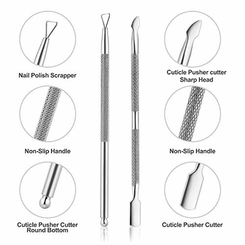 Nail care tools set with various features and designs