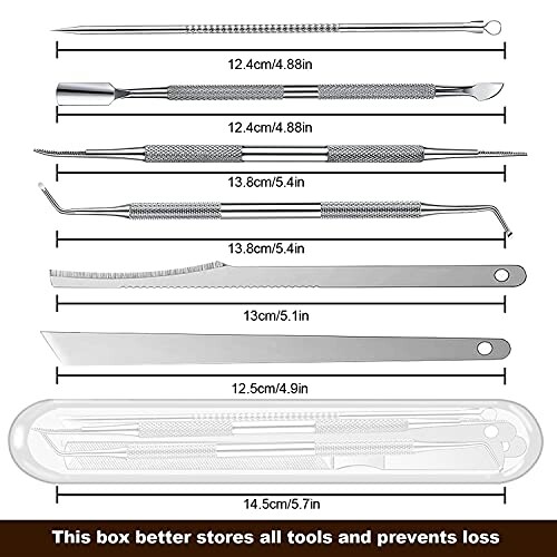 Set of precision nail care tools with storage box.