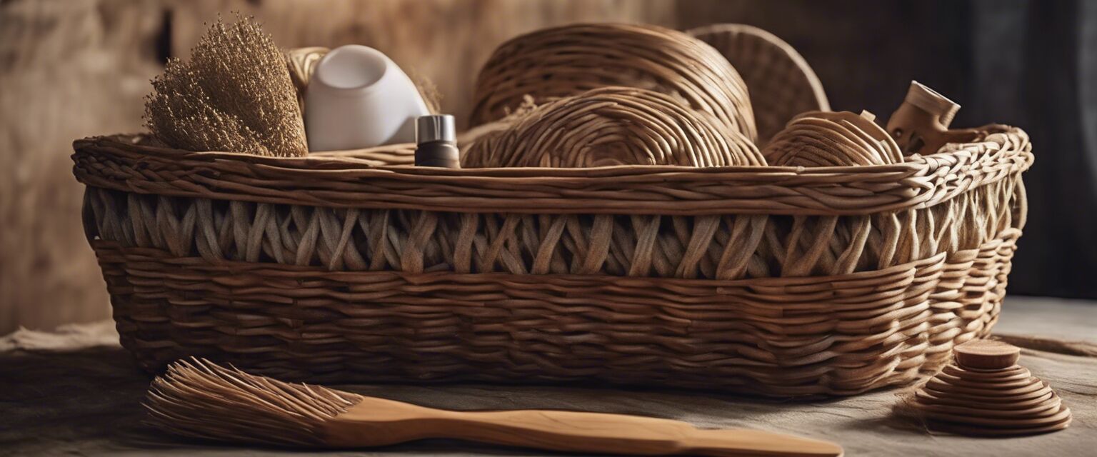 Natural fiber basket for beauty tool storage