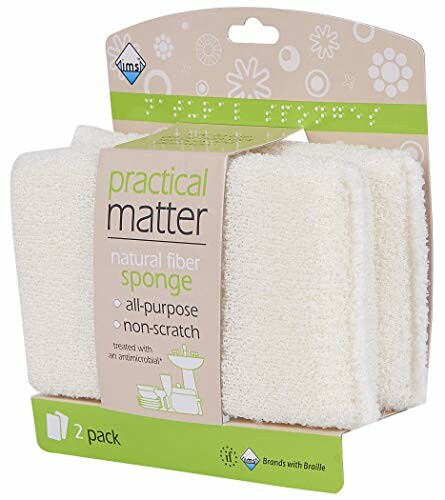 Two-pack of natural fiber sponges in packaging.