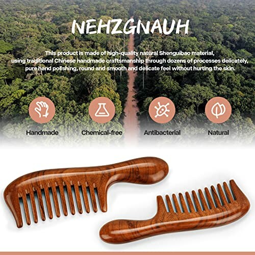 Nehzgnauh Wide Tooth Wooden Comb