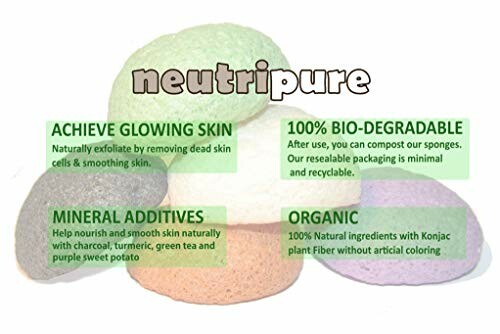 Neutripure Konjac sponges with benefits for glowing skin and biodegradability.