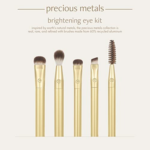 Five gold makeup brushes from the precious metals brightening eye kit.