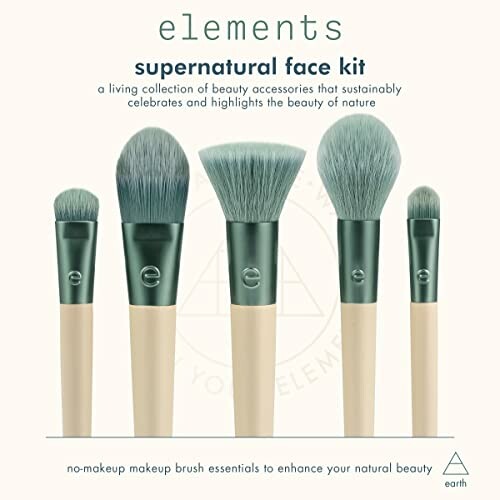 Elements supernatural face kit with five makeup brushes.