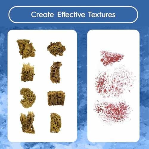 Guide showing how to create effective textures using sponges and paint.