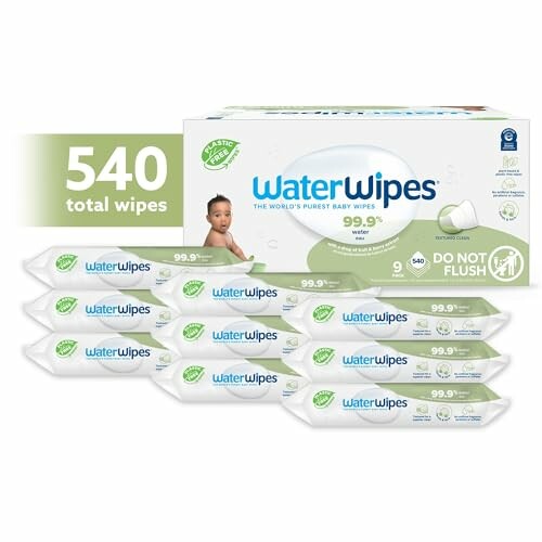 WaterWipes baby wipes package with 540 total wipes