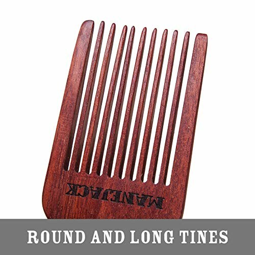 Wooden comb with round and long tines