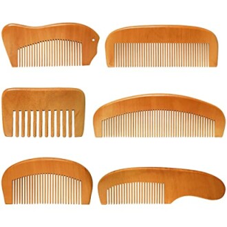 6 Pieces Natural Sandalwood Comb Set