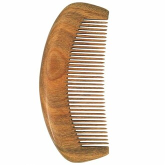 Wooden comb with wide and narrow teeth