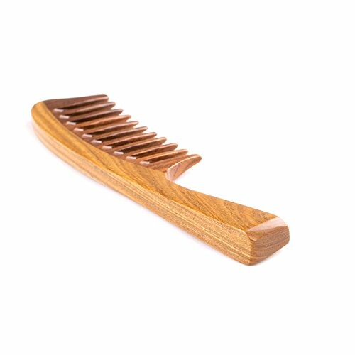 Wooden comb with wide teeth