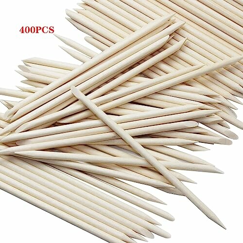 400 Pcs Nail Art Orange Wood Sticks