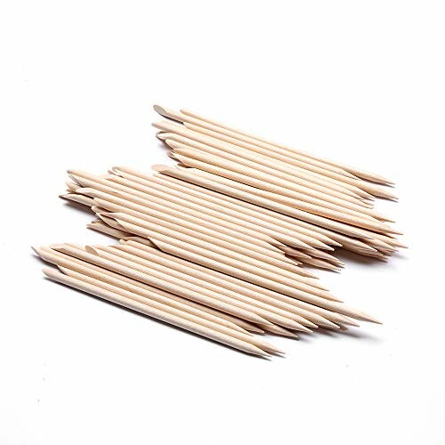 100 Pcs Orange Wood Nail Sticks