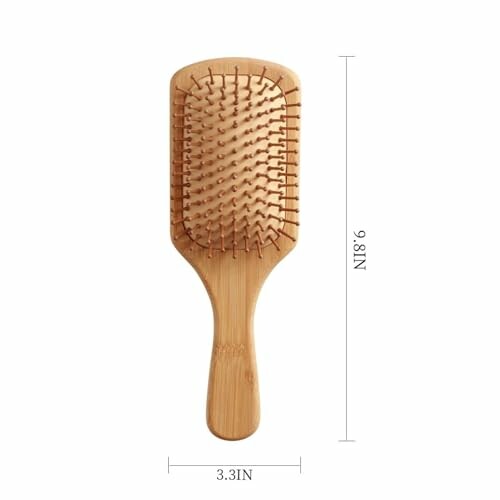 Wooden hair brush with measurements