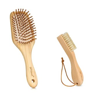 BFWood Bamboo Hair Brush and Laundry Stain Brush