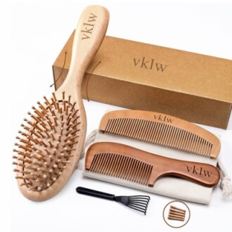 Wooden Hair Brush and Comb